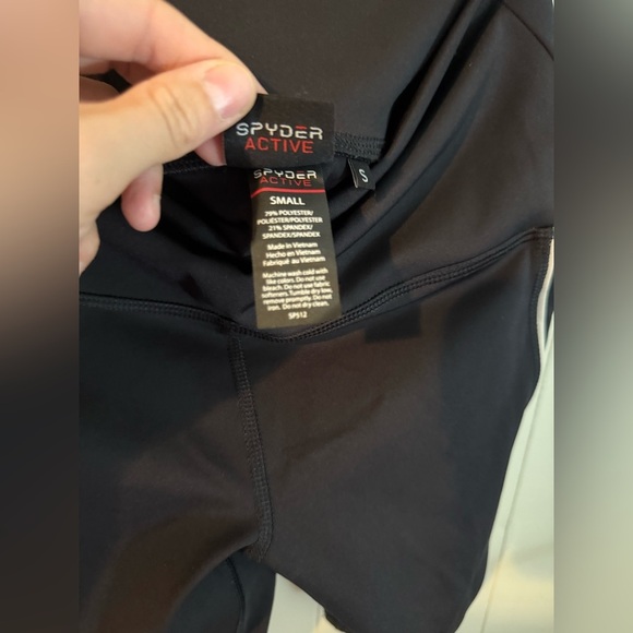 SPYDER ACTIVE BLACK HIGH WAIST SIDE POCKET BIKE SHORTS SIZE S - Picture 10 of 10
